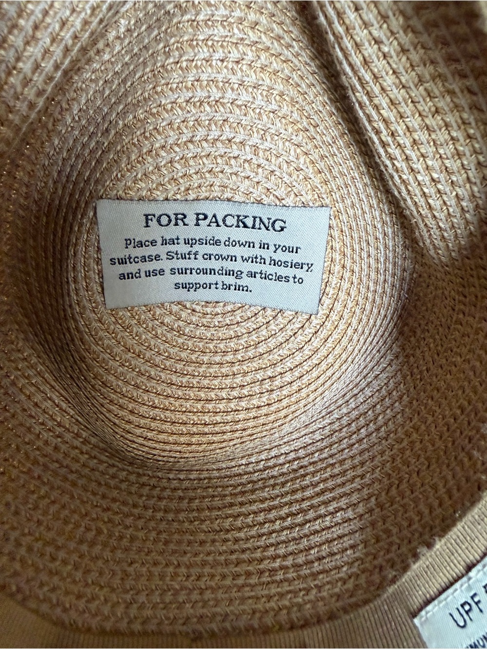 Eric Javits Tan Straw Fedora with White Band - Picture 7 of 9